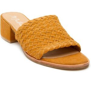 Mustard Yellow Woven Slide Heeled Andi Sandal Sz 9